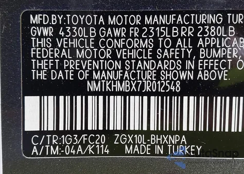 2018 Toyota C-Hr Xle из США, поврежденный, VIN NMTKHMBX7JR012548